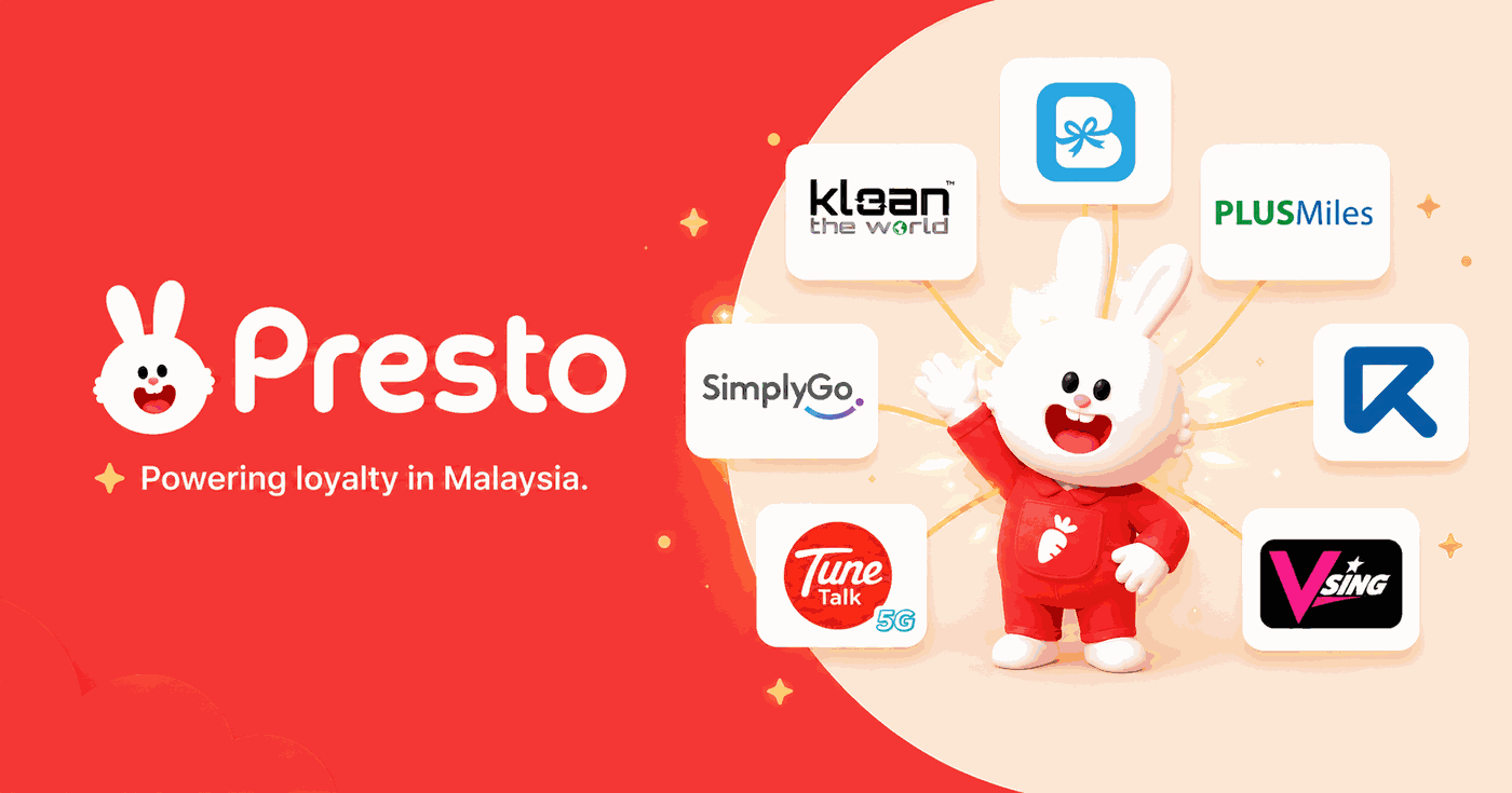 Presto powers loyalty across BonusLink, Tune Talk, PLUSMiles, KLEAN, RISE, SimplyGo, and VSING
