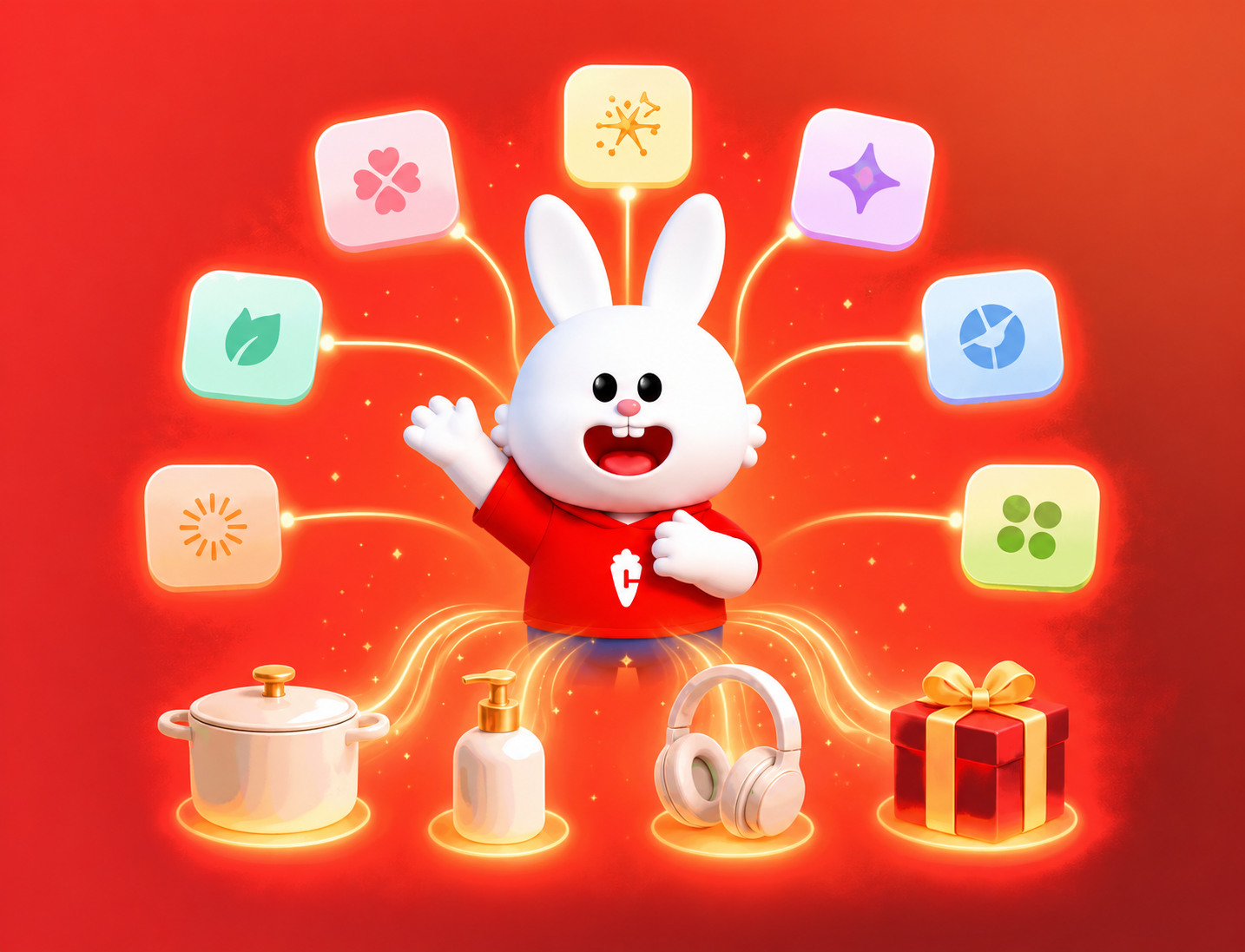 Presto mascot connecting loyalty programs to redeemable products